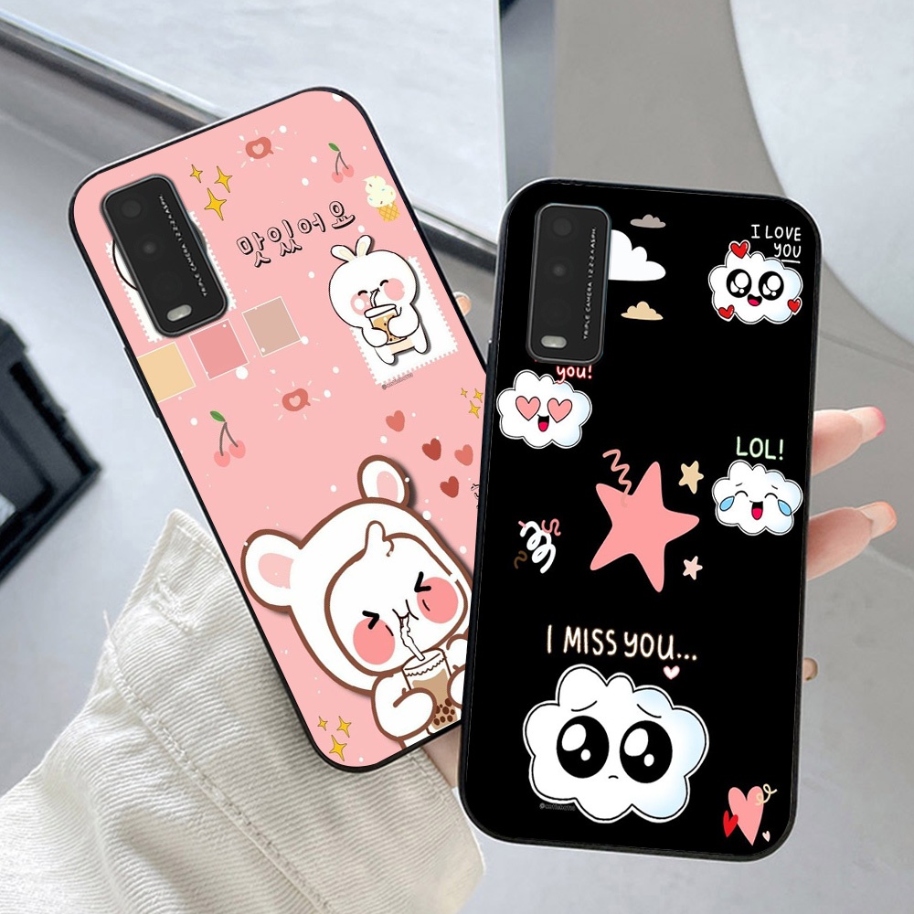 เคส Vivo y20 / v2027, vivo y20s, vivo y12s (v2026) พิมพ์ลายชบาน่ารัก เคสสวย