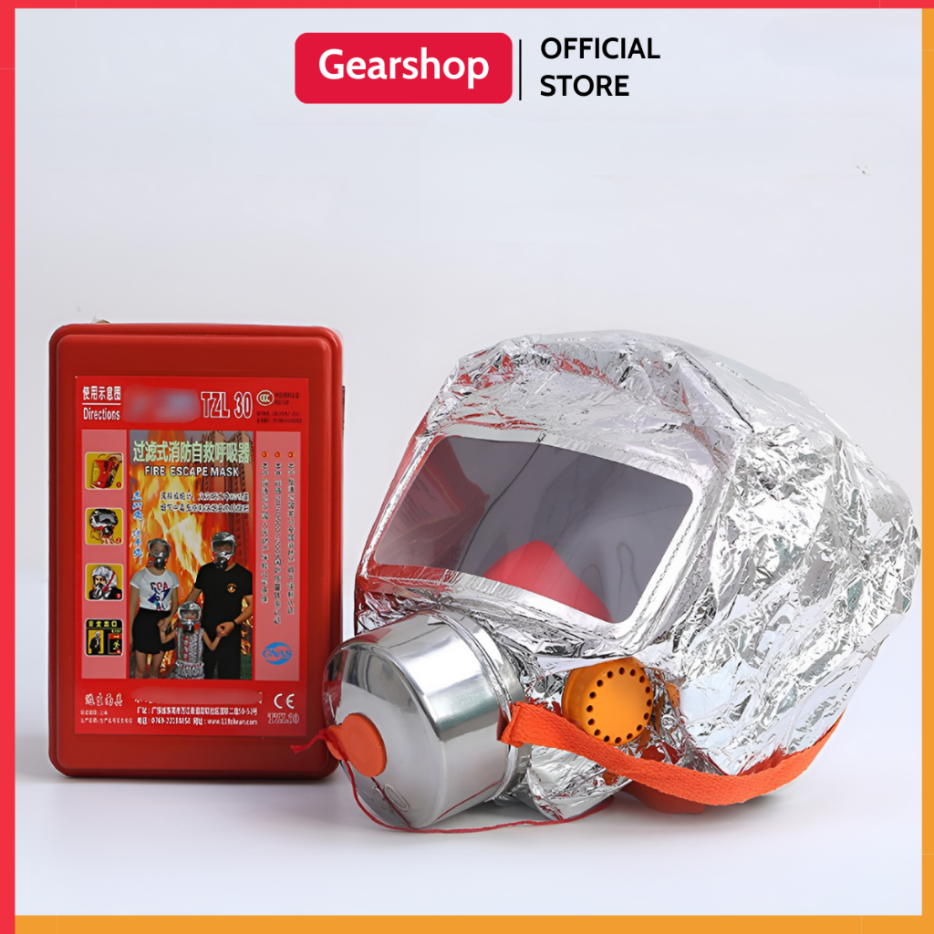 GEAR SHOP TZL30A หน้ากากป้องกันควันระดับพรีเมียมพร้อมมาตรฐานกันไฟมีเอฟเฟกต์ป้องกันแก๊สพิษ ควันพิษ กร
