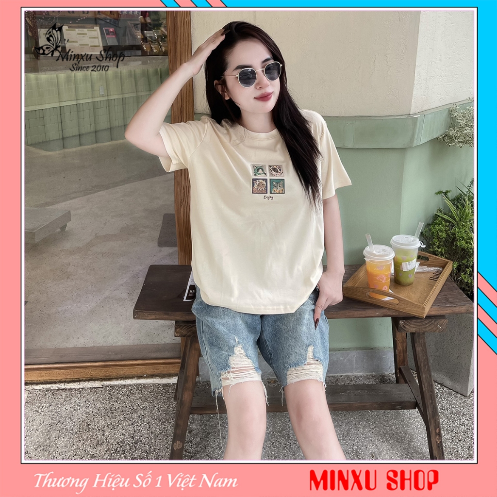 เสื้อยืดเรียบทรงแมวสี่เหลี่ยม Orange Mark QC Minxu Shop PZ02