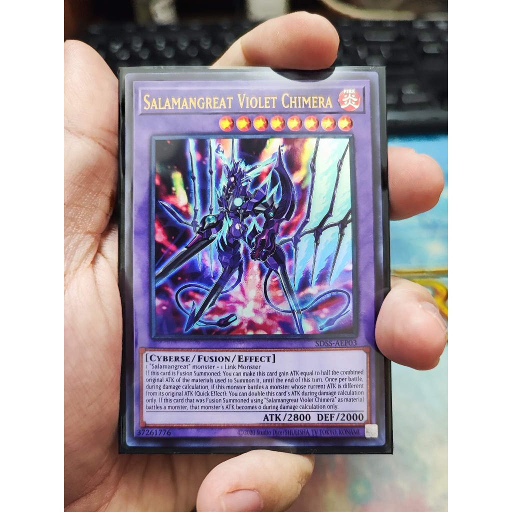 [Yugioh Funny Shop] การ์ด 1 ใบ SDSS-AEP03 Salamangreat Violet Chimera (UR)