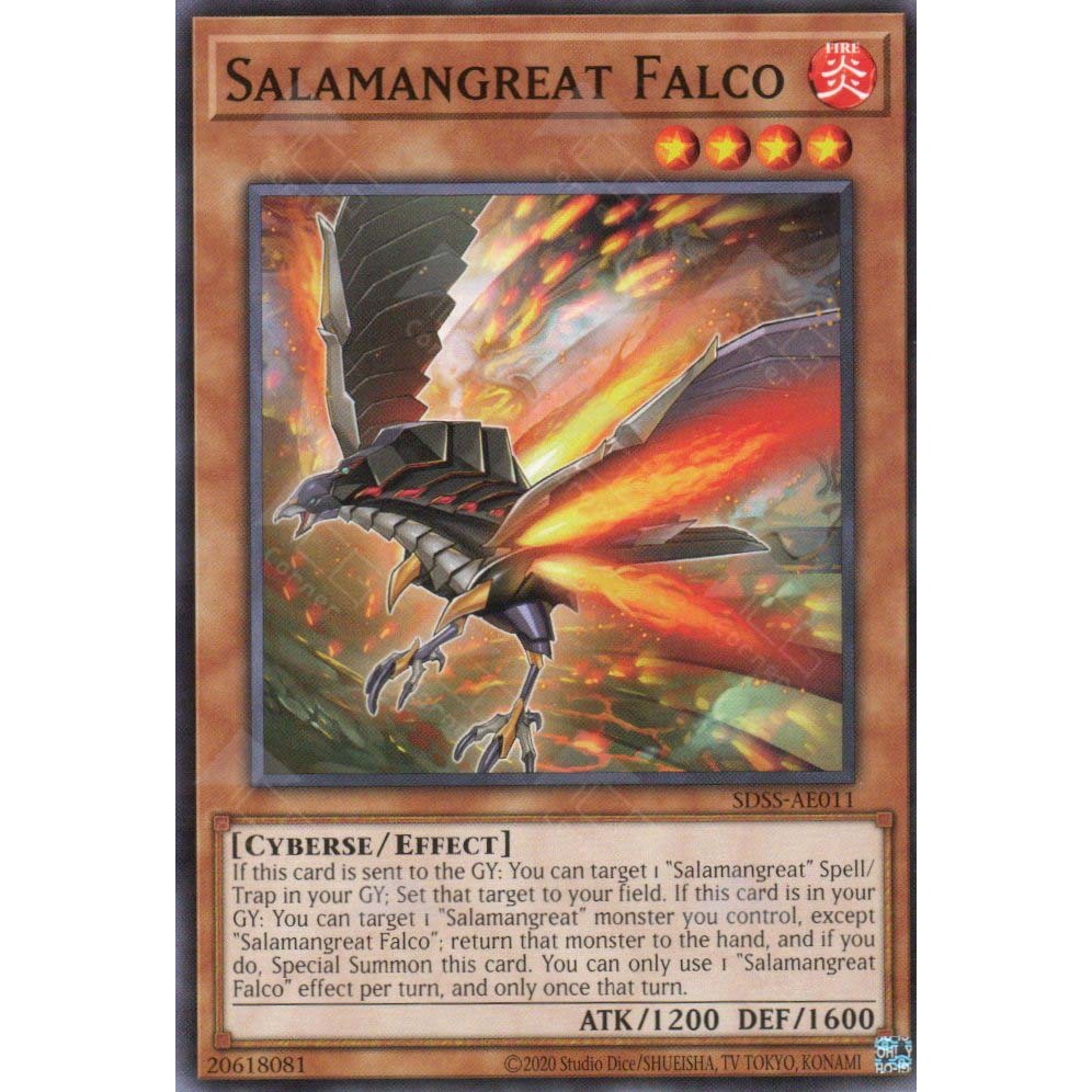 [Yugioh Funny Shop] การ์ด 1 ใบ SDSS-AE011 Salamangreat Falco (N)