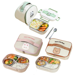 Hộp đựng cơm giữ nhiệt 2 3 4 5 ngăn, hộp mang cơm trưa đẹp văn phòng quay lò vi sóng chất liệu Inox 304 SUZUKO BAGS HC10