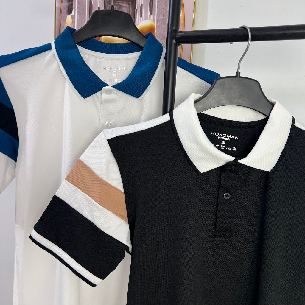 POLI [PLP.2] เสื้อโปโลโพลีจระเข้ชายคอและแขนเสื้อแฟชั่น ความสง่างามเรียบง่าย Menswear Top