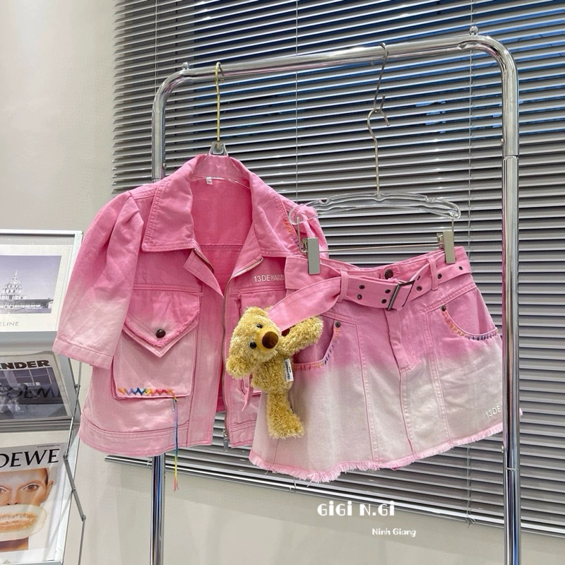 13DE MARZO BEAR ชุดสีชมพู