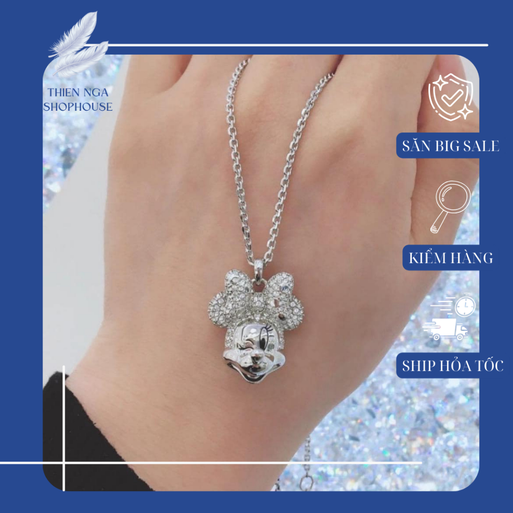 SWAROVSKI สร้อยคอสวารอฟสกี้ DISNEY 2024 Fullbox สร้อยคอผู้หญิง หรูหรา ประณีต-Thien_nga_veet_nam