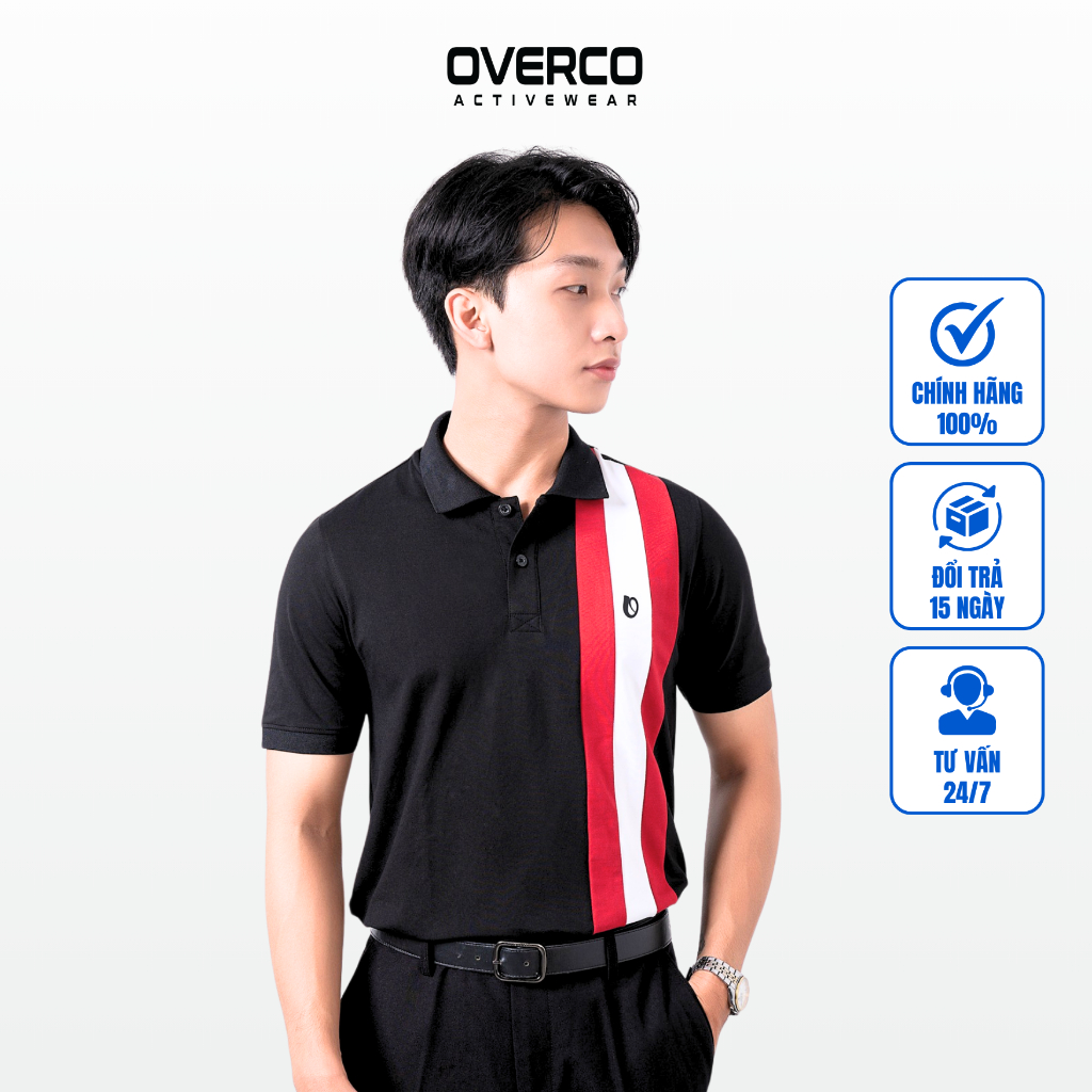 Firs เสื้อโปโลผู้ชายทําจากผ้าฝ้าย USA คุณภาพสูง นุ่ม เย็นสบาย 4-Way Stretch OVERCO - O2E10