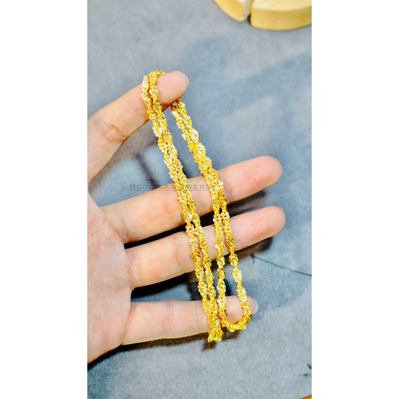 Jwellery สร้อยคอบิด 3 มม. สีเงินอิตาลี