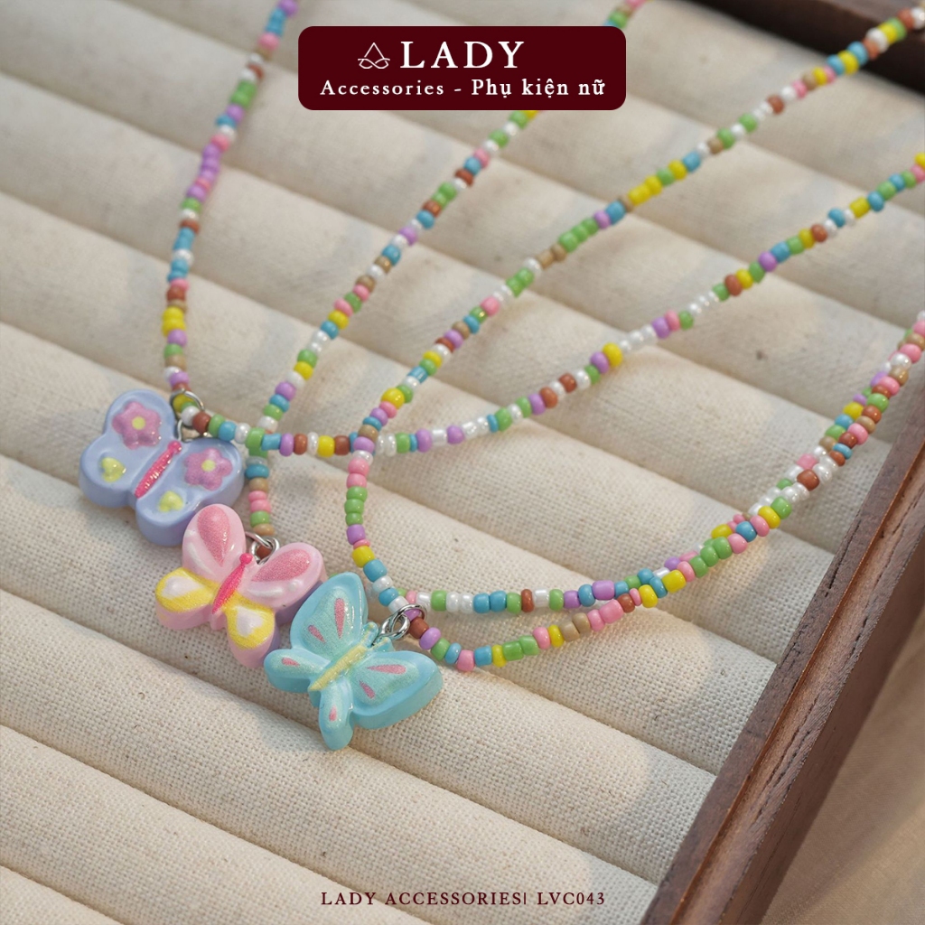 Lady Accessories สร้อยคอลูกปัดหลากสีลายเครื่องประดับน่ารักสําหรับผู้หญิง - LVC043