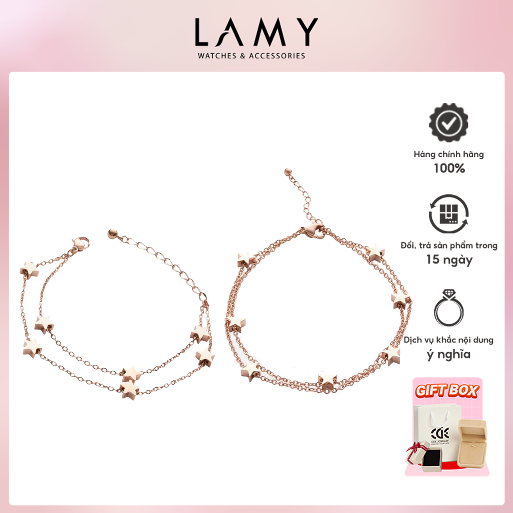 LAMY Five Pointed Star Anklet 9006 & 2025 ชุดของขวัญเครื่องประดับ
