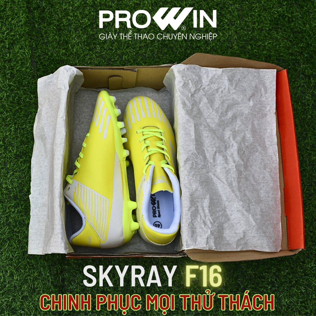 Skyray F16 รองเท้าฟุตบอลแบบเข็มสูงสําหรับสนามหญ้าธรรมชาติ สีเหลืองมะนาว Full Size 38 - 45