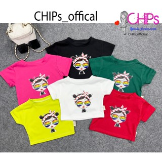 เสื้อครอปแขนสั้นพิมพ์ลายน่ารักมากสําหรับสาวเก๋