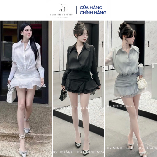 Lady Party Dress with Luxurious skirt PANTS AND BRA เสื้อไหมคอแหลม ชุดกระโปรงพอง ออกแบบโดย DH STUDIO