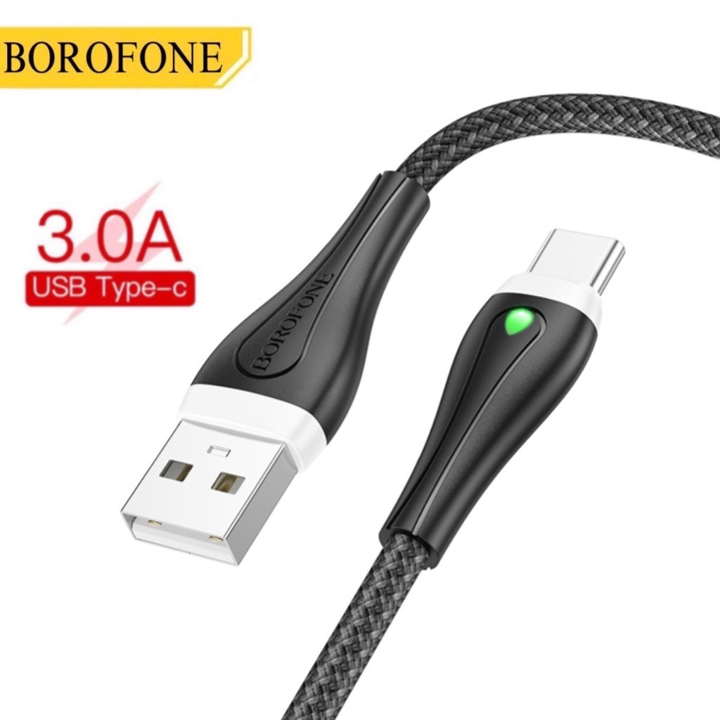 Borofone ของแท้ type c สายชาร์จเร็ว usb ถึง typec สายชาร์จมาตรฐานรองรับ 3A ฝาครอบร่มที่ทนทานเป็นพิเศ