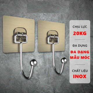 Móc Dán Tường Inox 304 Siêu Dính Chịu Lực Lớn Treo Đồ Nhà Bếp Đa Năng Tiện Lợi