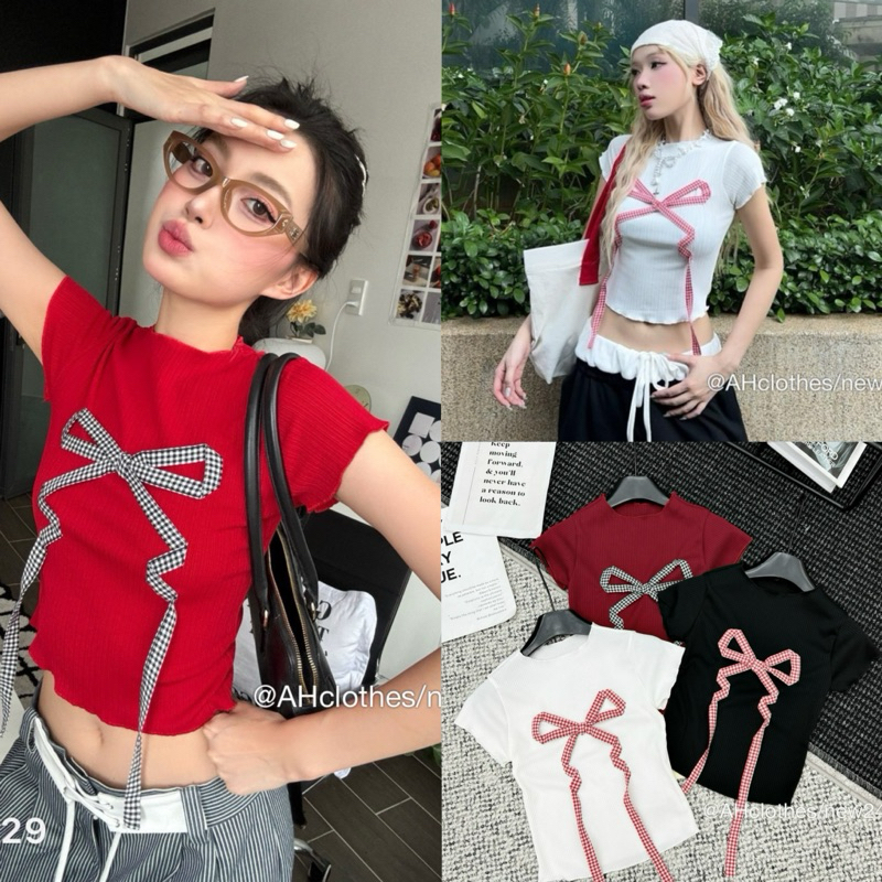 เสื้อยืดจั๊มผู้หญิงมีโบว์ BUNNY กอดตัว Lipeo.store