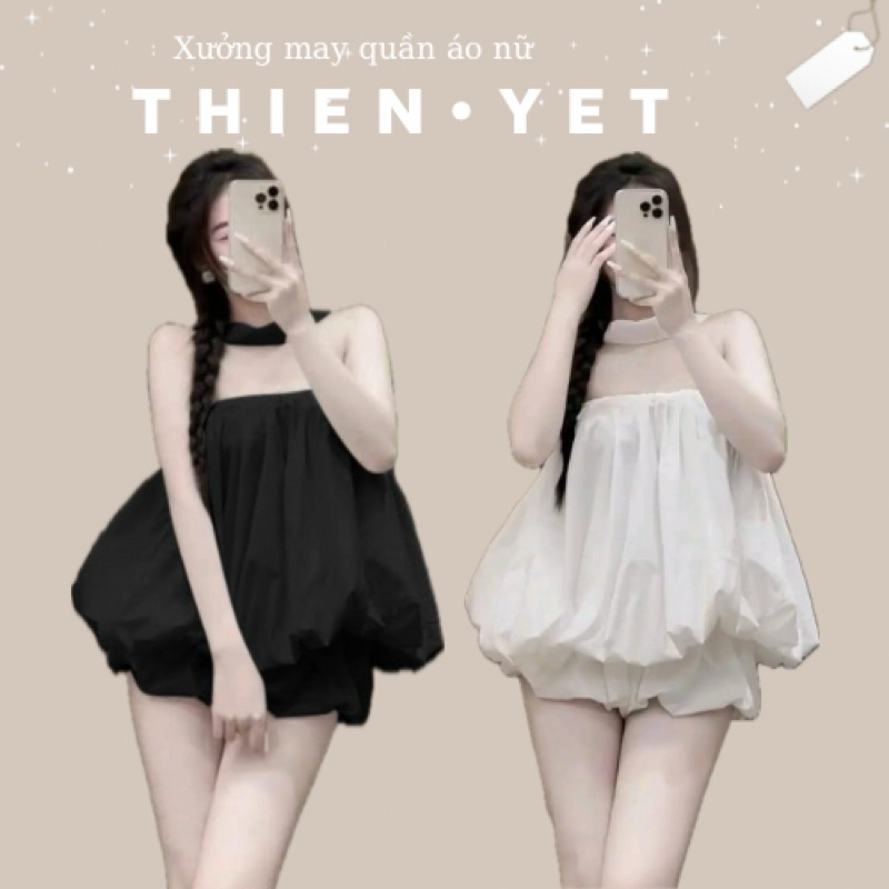 ชุดคอปกพอง QT แบบสั้นสําหรับผู้หญิงสุดเก๋ - Thien Yet