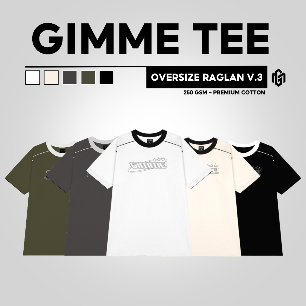 เสื้อยืด Giemme - Oversize Unisex พร้อมไหล่คอปก - Cotton 250gsm 2-Way - GMT34