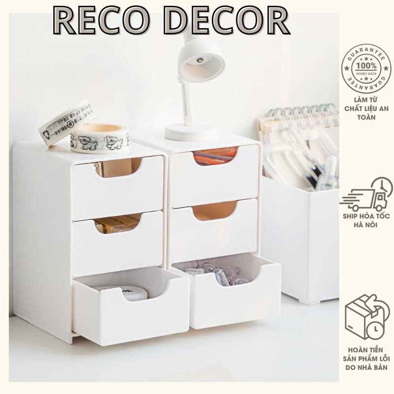 น่ารัก Muji dupe 3-draler mini ตู้ตกแต่ง Reco โต๊ะเรียนตกแต่ง