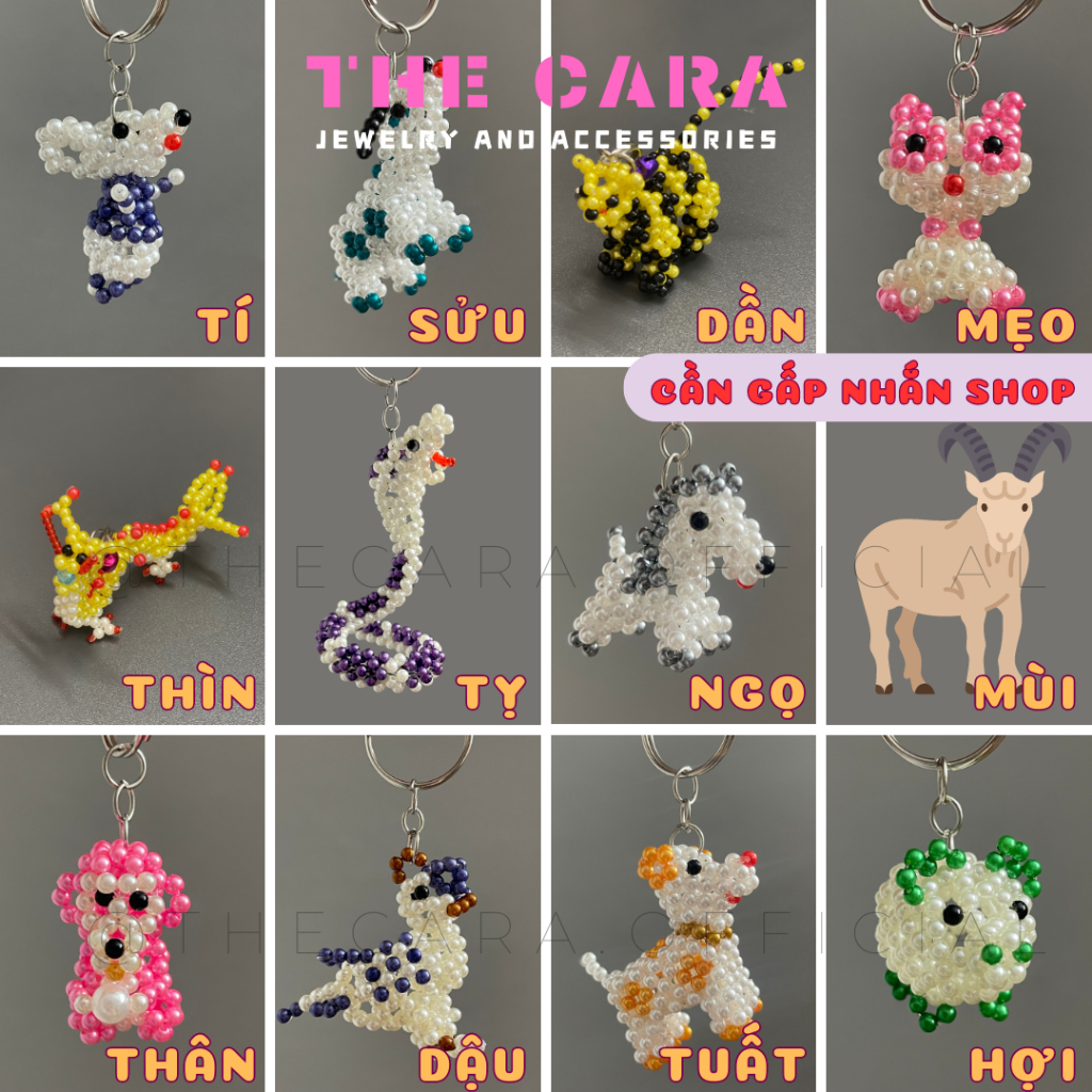 THECARA Handmade 12 Zodiac Signs Odd Beaded พวงกุญแจ
