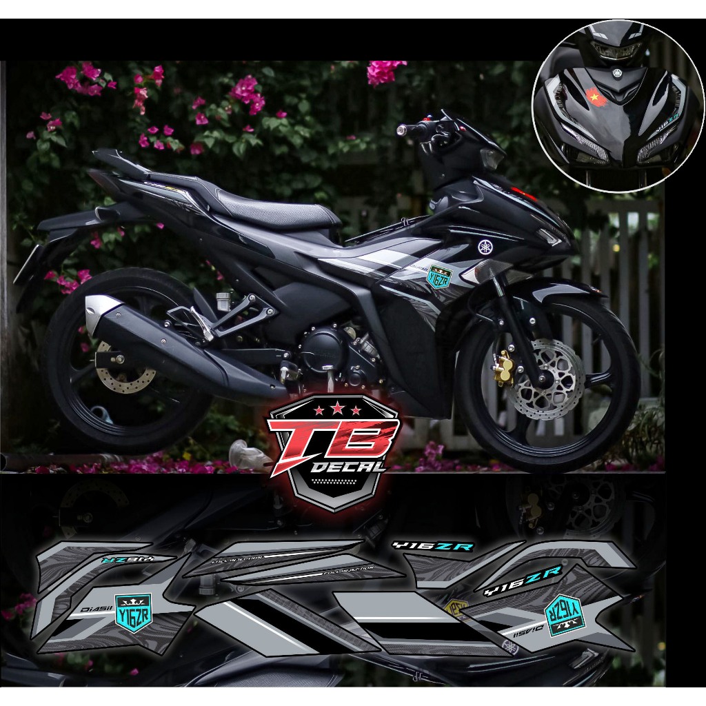 Exciter 155 Full Black Y16 แสตมป์คละสี