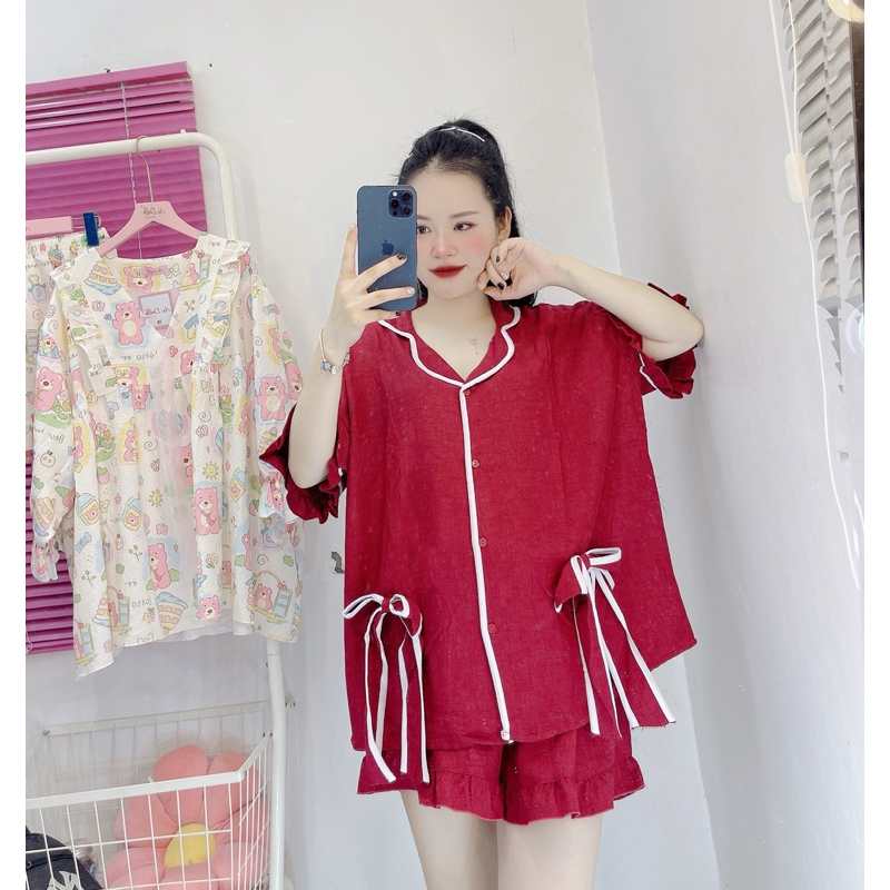 Silk Linen, bigsize Female Pajama Foam Silk Home Wear 60-90กก