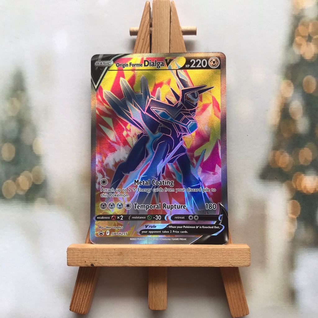 การ์ดภาพ Pokemon Origin Forme Dialga V SWSH255 - การ์ด Full Art Promo Od ภาษาอังกฤษของแท้