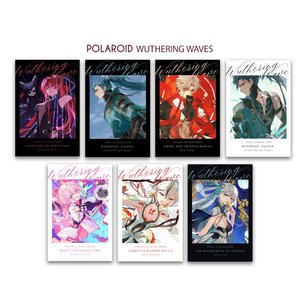 การ์ดตัวละครเกมโพลา Wuthering Waves Jiyan Yinlin Scar Encore Jinhsi Camellya