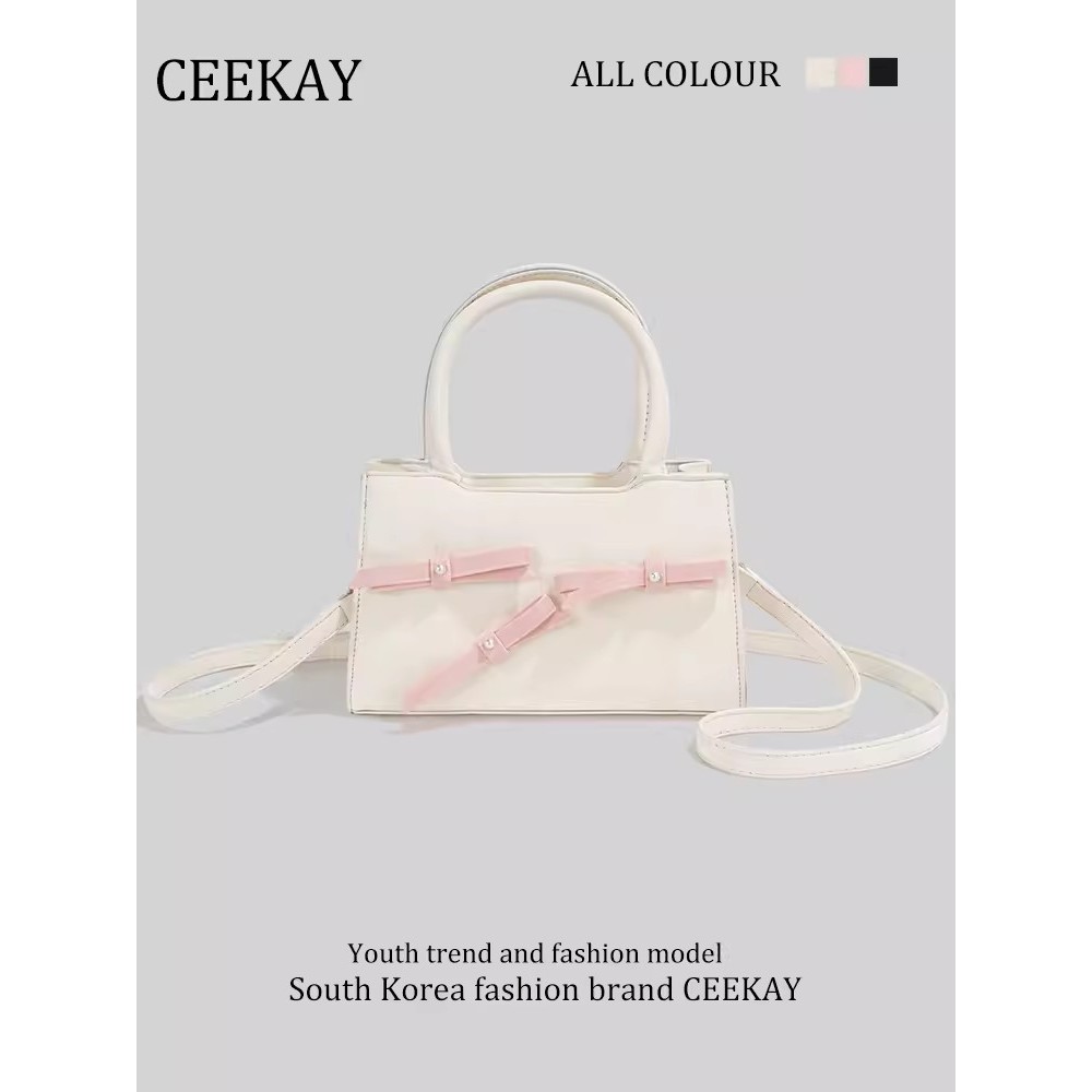 [มีจําหน่าย] กระเป๋า Ceekay ของแท้ | กระเป๋าถือมือถือหญิงใหม่พร้อมโบว์ผู้หญิง - กล่องเต็ม - CK54