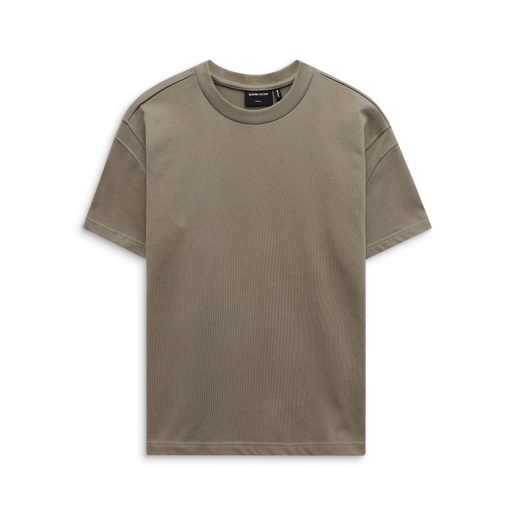 เสื้อยืดผู้ชาย Boxy Doubleline BTW 360GSM ผ้าคอตตอนใส่สบาย AT0124,SOMEHOW