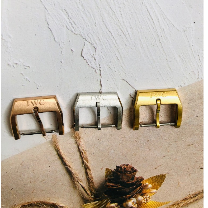 Stainless Steel IWC Watch Leather Strap Buckle ขนาด 18mm (รวมพร้อม Lock Replacement tovit)