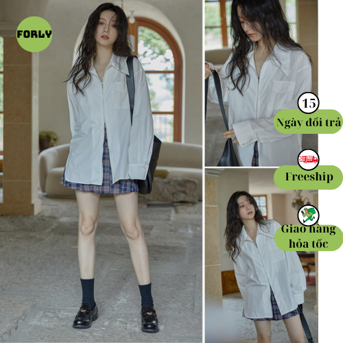 Forly เสื้อแขนยาว 2zip คอปกเยอรมันสไตล์เกาหลี FG004