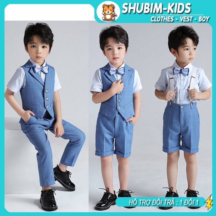 [Shubim kids] VT22- Gile สีพื้นลายทางสีน้ําเงินคุณภาพสูงสําหรับเด็กผู้ชาย