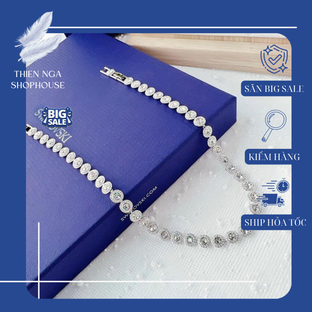 สร้อยคอผู้หญิง Fullbox Angelic ประณีตหินกลมสดใส-Thien_nga_veet_nam