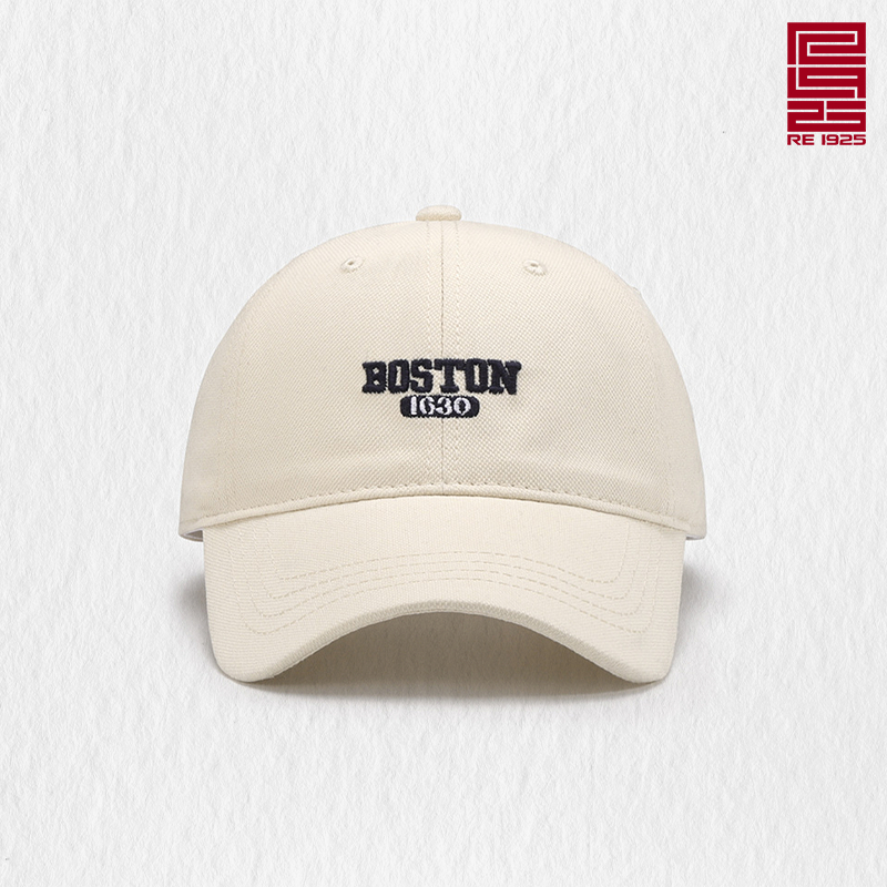 Re1925 Studio หมวกเบสบอลธรรมดา-หมวกเบสบอลผู้ชายและผู้หญิง unisex ผ้าฝ้าย 100% Boston ธรรมดาพื้นฐานเก