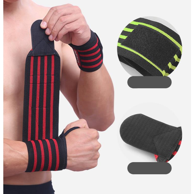 Aolikes 4-Stripes Wrist Wrap – Gym Wrist Wrap รองรับ (1 คู่ ราคาถูก)