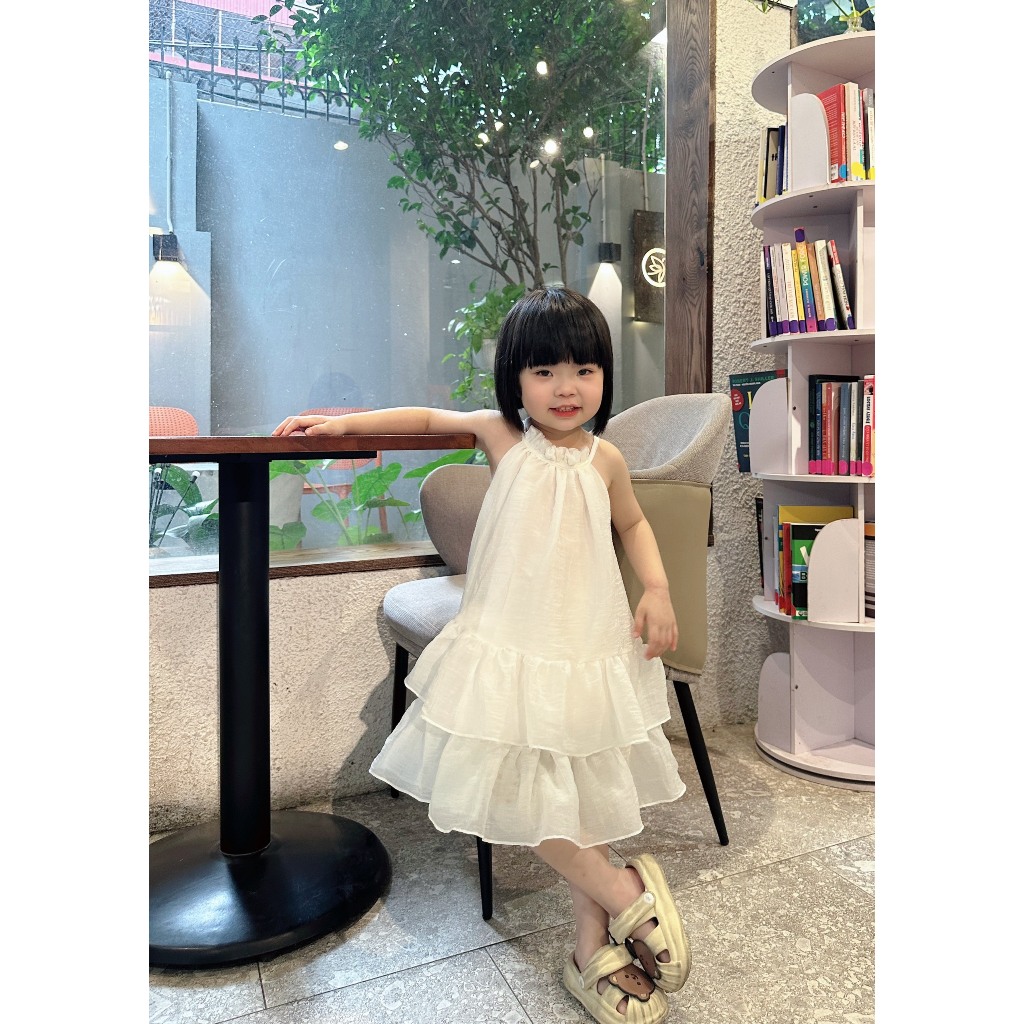 TA Kids Fashion - เดรสไหมพรมย่นสวยสุดๆคล้องคอ V66