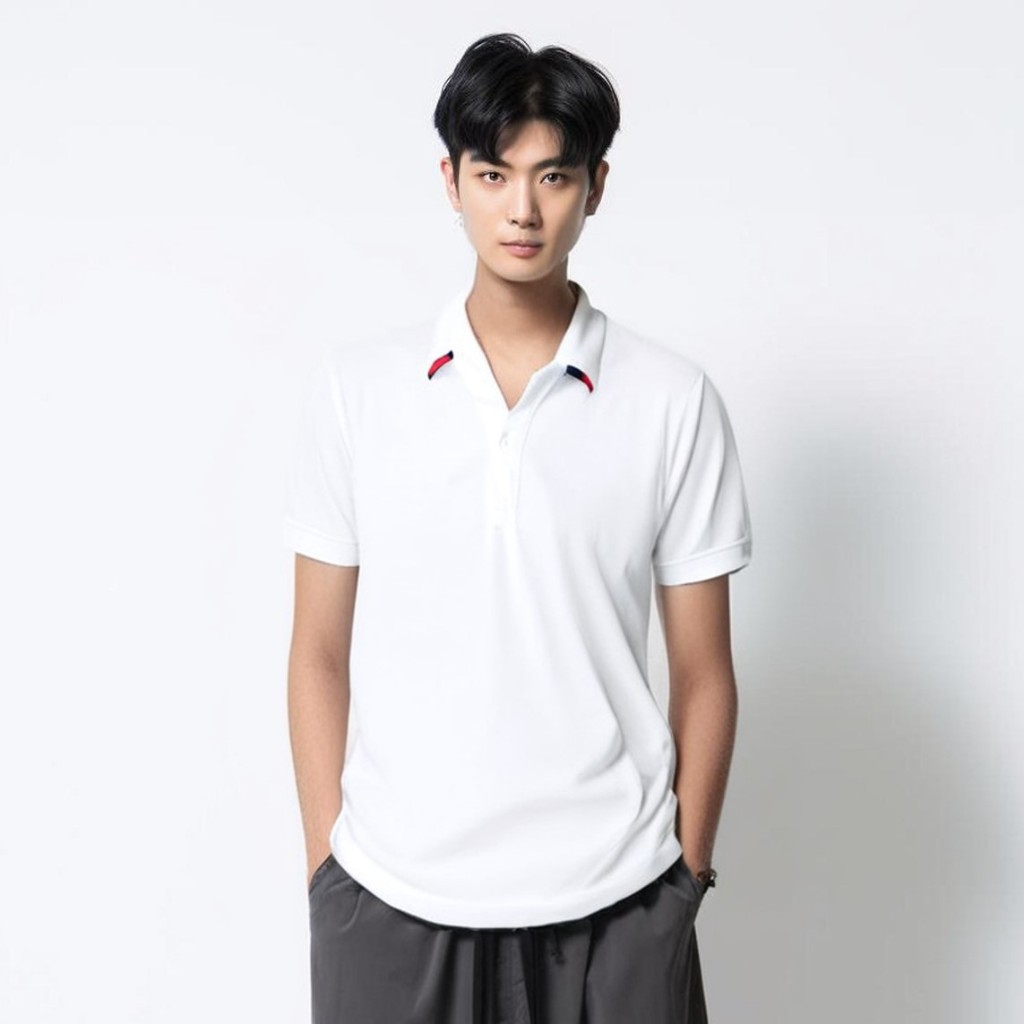 เสื้อโปโลแขนสั้น Owen ทรง Body fit สีขาว APV231322