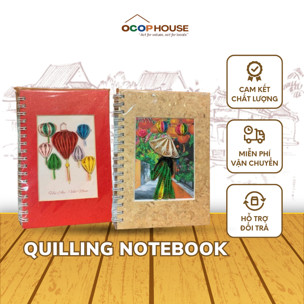 Hoi An An Ancient Town Quilling Notebook 15x10 - OCOP House