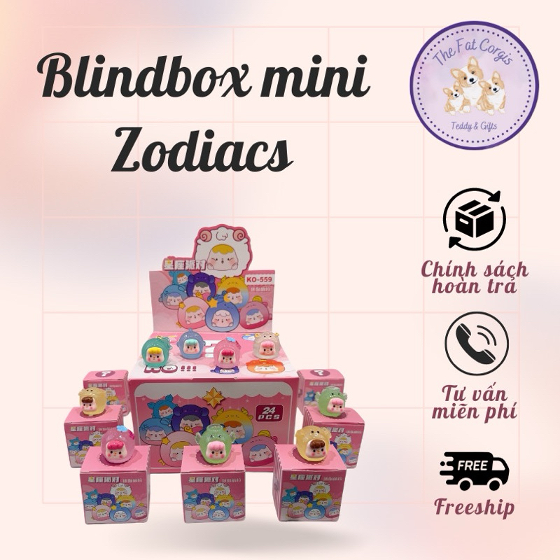 (1 Odd box) Blindbox blind box Zodiacs zodiac sign ตัวอักษรรุ่นของขวัญตกแต่ง