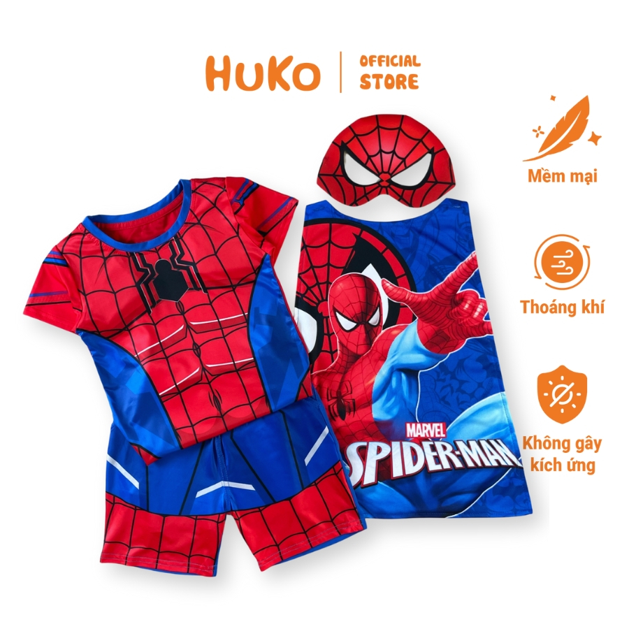 HCMC EXPRESS | ชุดคอสตูมฮาโลวีน Spider-Man สําหรับเด็กผู้ชาย HUKO HB171 | รวมเคป+มาส์ก 11-30Kg