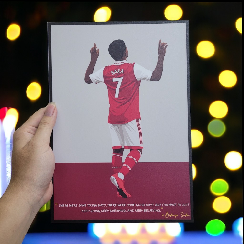 Photo SHOP Taken ️ Football Poster Bukayo Saka - Arsenal FC Poster | โปสเตอร ์ ฟุตบอล | ตกแต ่ งบ ้ าน