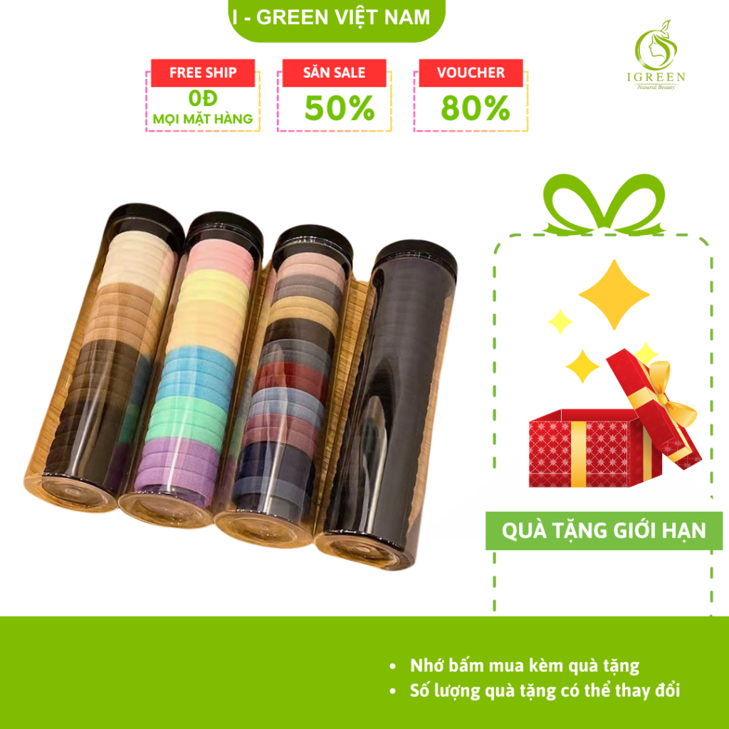 Combo 20 เส้น ยางรัดผมผ้าสีราคาถูก ร้อน CB22 - NT.IGREEN