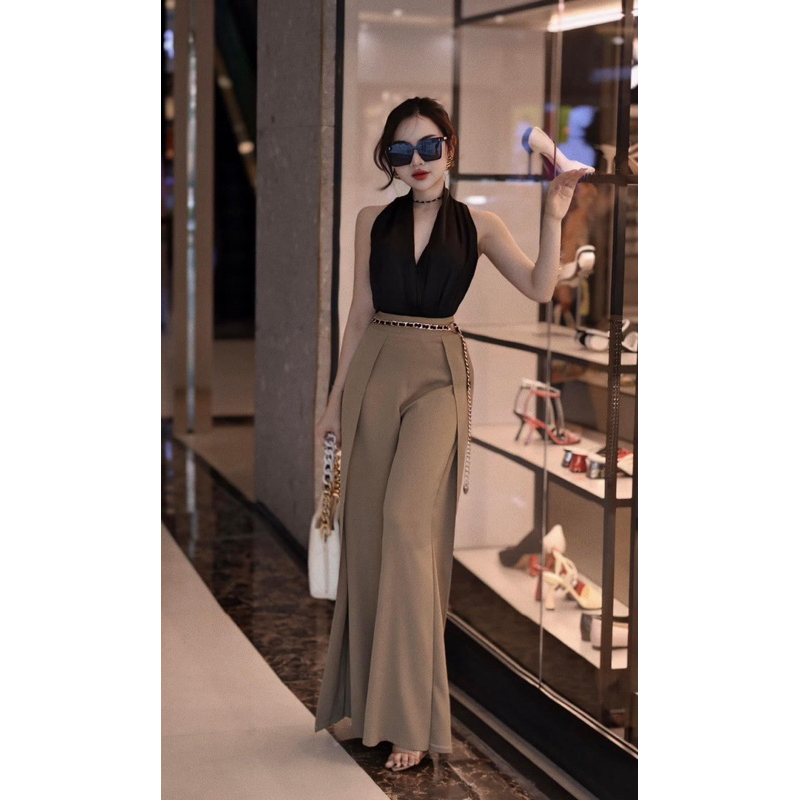 SET OF WIDE-LET PANTS AND BIRDS COLLECTION สําหรับ GOING OUT, GOING TO PARTIES, GOING TO LUXURY WEDD