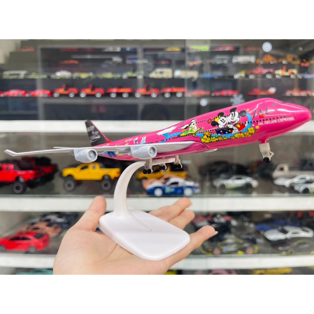 JAL Japans Mickey Boeing B747 โมเดลเครื่องบิน ขนาด 20cm MB20105