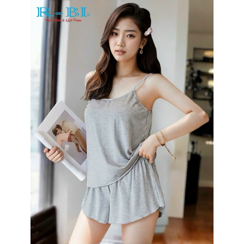R~BI 540 ชุดนอนผ้าคอตตอน กางเกงขาสั้นผ้าสุดเท่