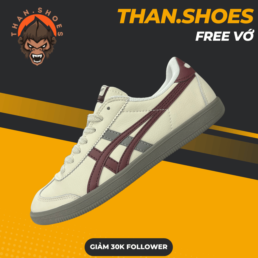 Onitsuka Tiger Tokuten White Burgundy Grey Silver Shoes Tiger Cream Red Wine Red - Coal.Shoes