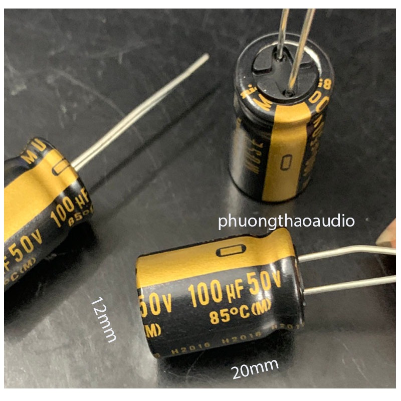 Nichicon Muse KZ Capacitor 100uf 50V, ตัวเก็บประจุโพลาไรซ์ 100uf 50v