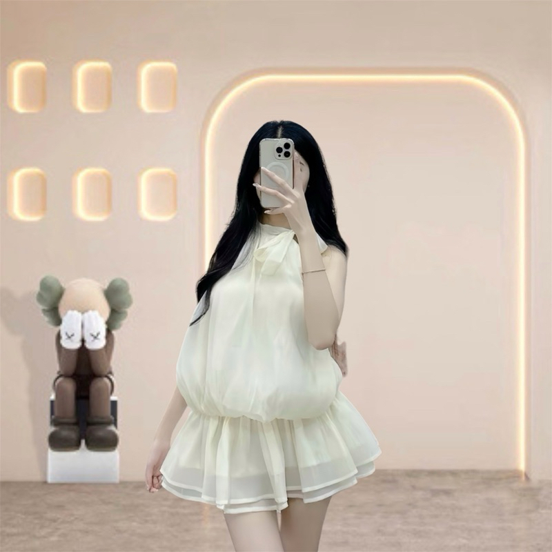 ชุดสายเดี่ยวสกินนี่เอวยางยืดและเปิดหลังพร้อมกางเกงหลวมชุดชายหาดสําหรับผู้หญิงมีรูปร่างสายเดี่ยวทําจากผ้าไหมโฟม HB909 - รูปที่ 7