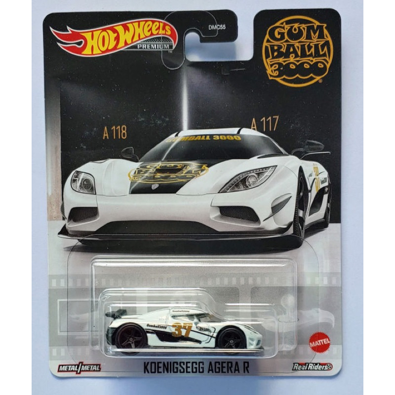Hot Wheels Premium Gum Ball 3000 Koenigsegg Agera R รถโมเดลสีขาว
