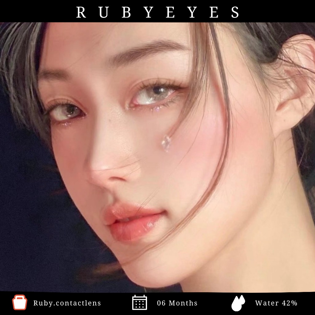 RUBY EYES คอนแทคเลนส์ Super Bright Western Brown รุ่น SiICone HydroGel Ruby Eyes LENS เท่านั้น 0 DEG